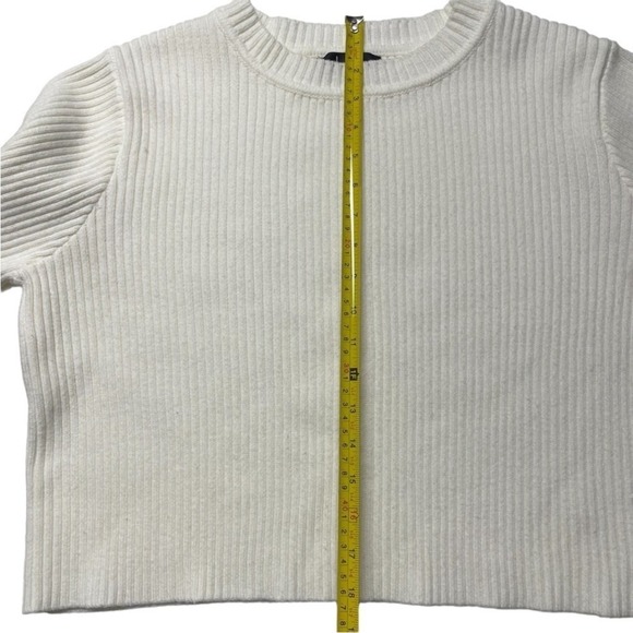 Lulus Cream Ribbed Knit Long Sleeve Cropped‎ Pullover Sweater  Size L - Picture 8 of 9
